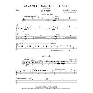 Gayenah Dance Suite No. 1 (Excerpts) (arr. Kenneth Snoeck) - Flute 2