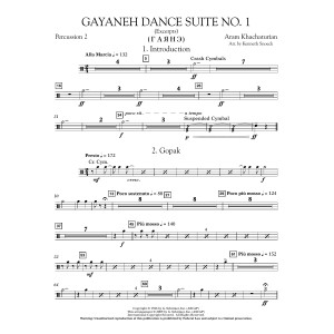 Gayenah Dance Suite No. 1 (Excerpts) (arr. Kenneth Snoeck) - Percussion 2