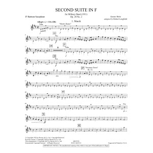 Second Suite in F (arr. Robert Longfield) - Eb Baritone Saxophone