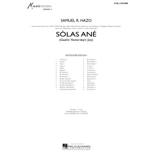 Sòlas Ané (Yesterday's Joy) - Conductor Score (Full Score)
