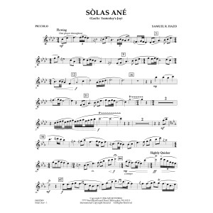 Sòlas Ané (Yesterday's Joy) - Piccolo
