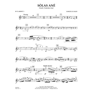 Sòlas Ané (Yesterday's Joy) - Bb Clarinet 1