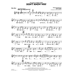 Don't Know Why (arr. Paul Murtha) - Vocal Solo