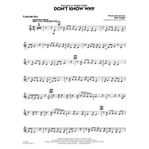 Don't Know Why (arr. Paul Murtha) - Flugelhorn Solo
