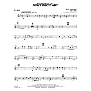 Don't Know Why (arr. Paul Murtha) - Alto Sax 1