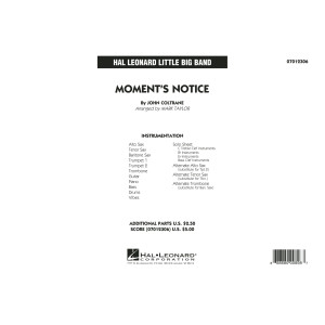 Moment's Notice (arr. Mark Taylor) - Full Score