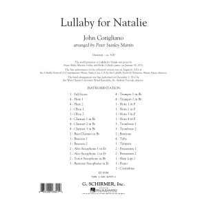 Lullaby for Natalie (arr. Peter Stanley Martin) - Conductor Score (Full Score)