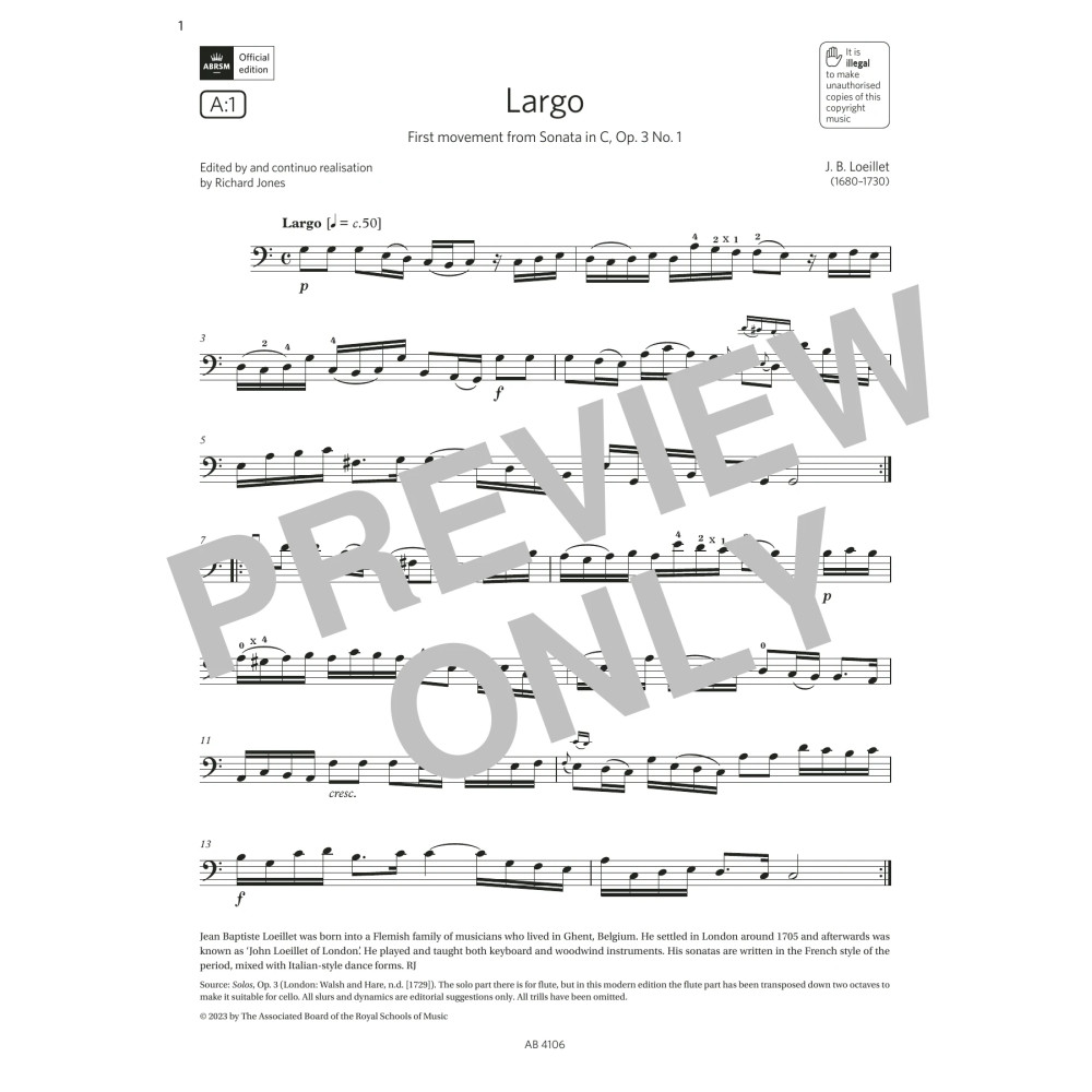 Largo (Grade 3, A1, from the ABRSM Cello Syllabus from 2024)
