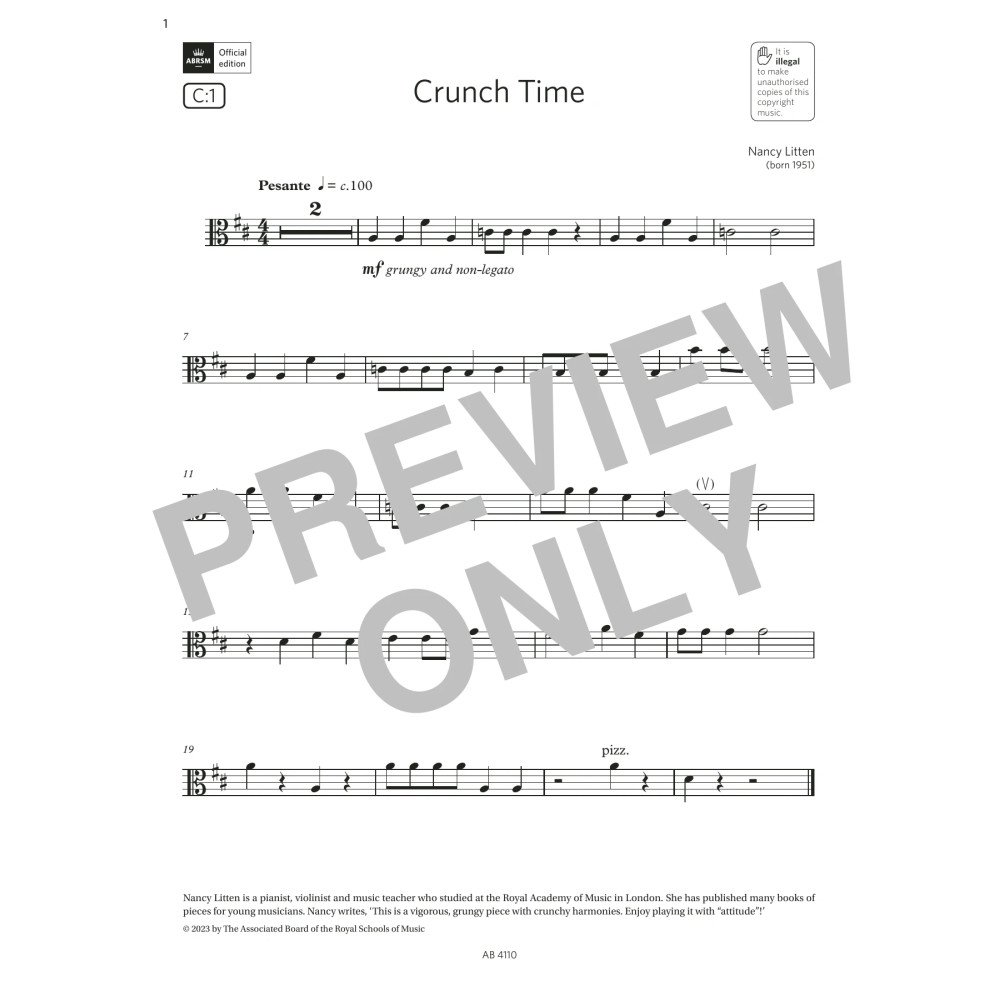 Crunch Time (Grade Initial, C1, from the ABRSM Viola Syllabus from 2024)