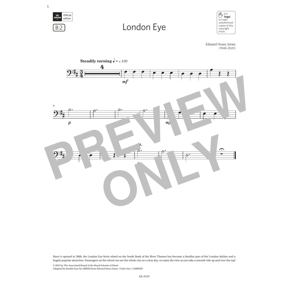London Eye (Grade Initial, B2, from the ABRSM Double Bass Syllabus from 2024)