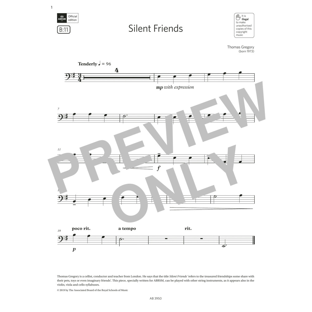 Silent Friends (Grade Initial, B11, from the ABRSM Double Bass Syllabus from 2024)
