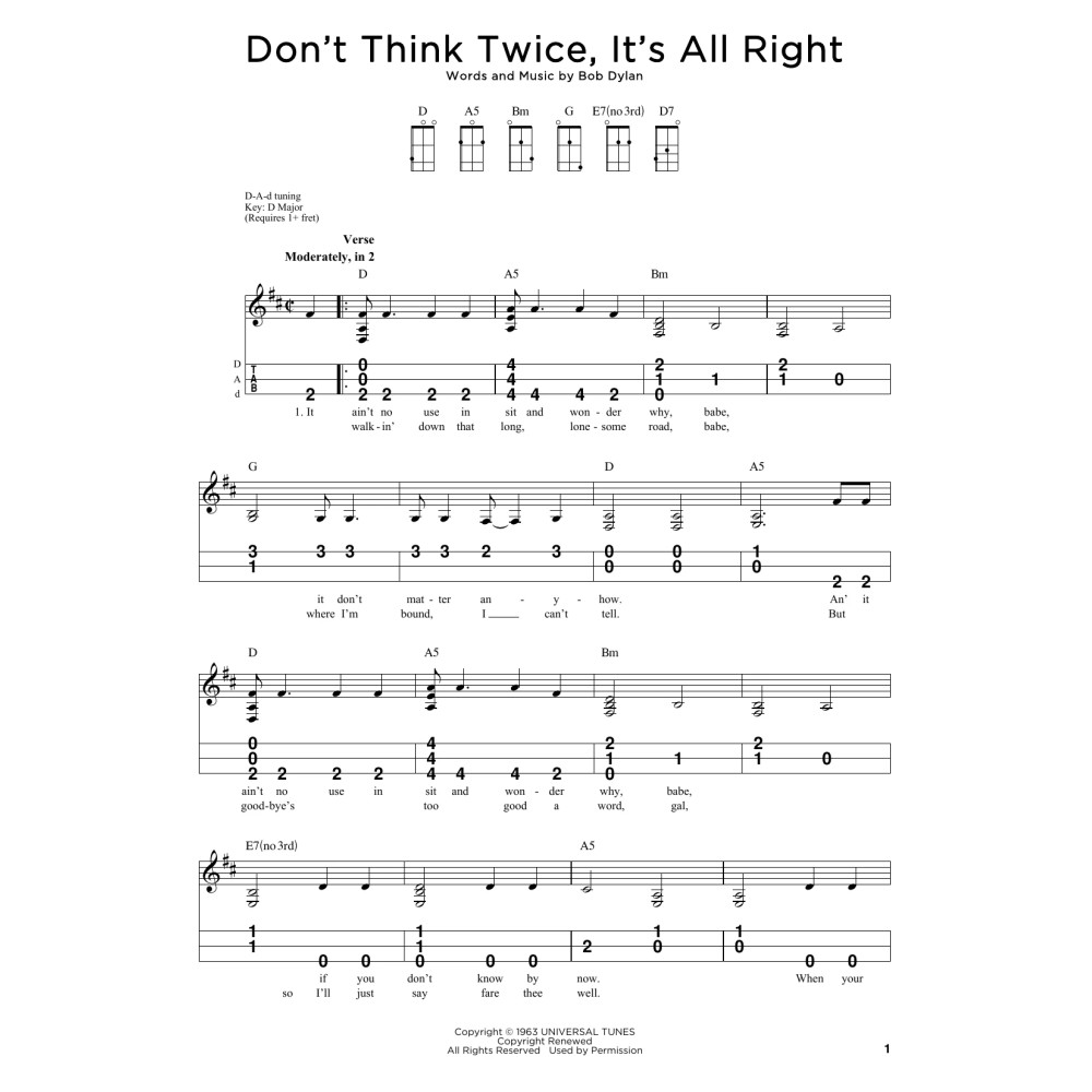 Don't Think Twice, It's All Right