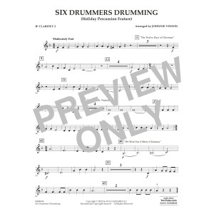 Six Drummers Drumming (Holiday Percussion Feature) - Bb Clarinet 2
