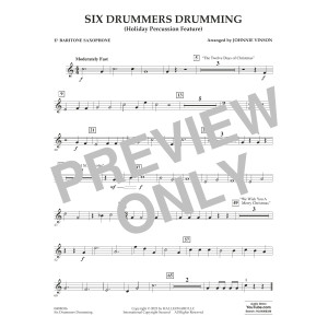 Six Drummers Drumming (Holiday Percussion Feature) - Eb Baritone Saxophone