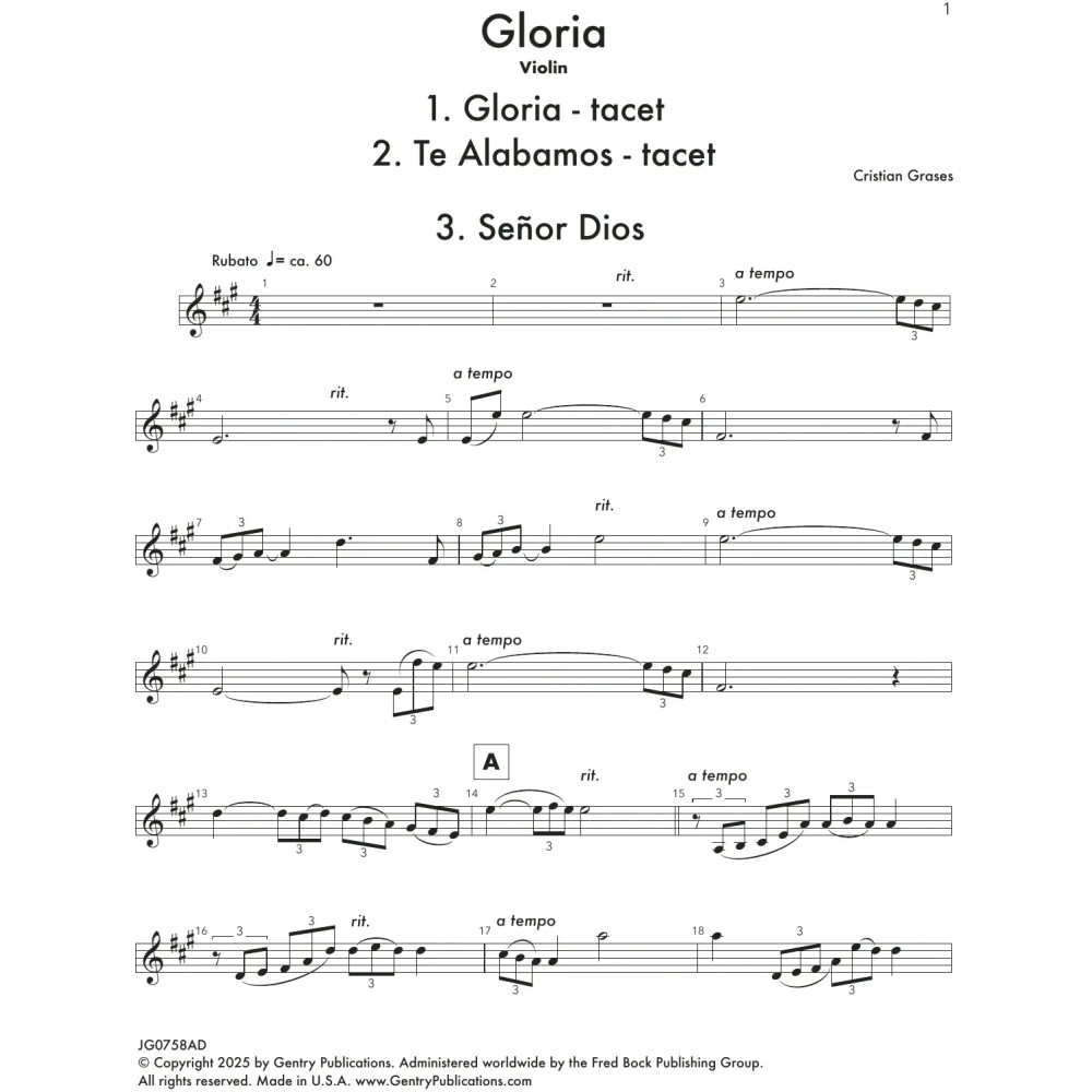 Gloria - Violin