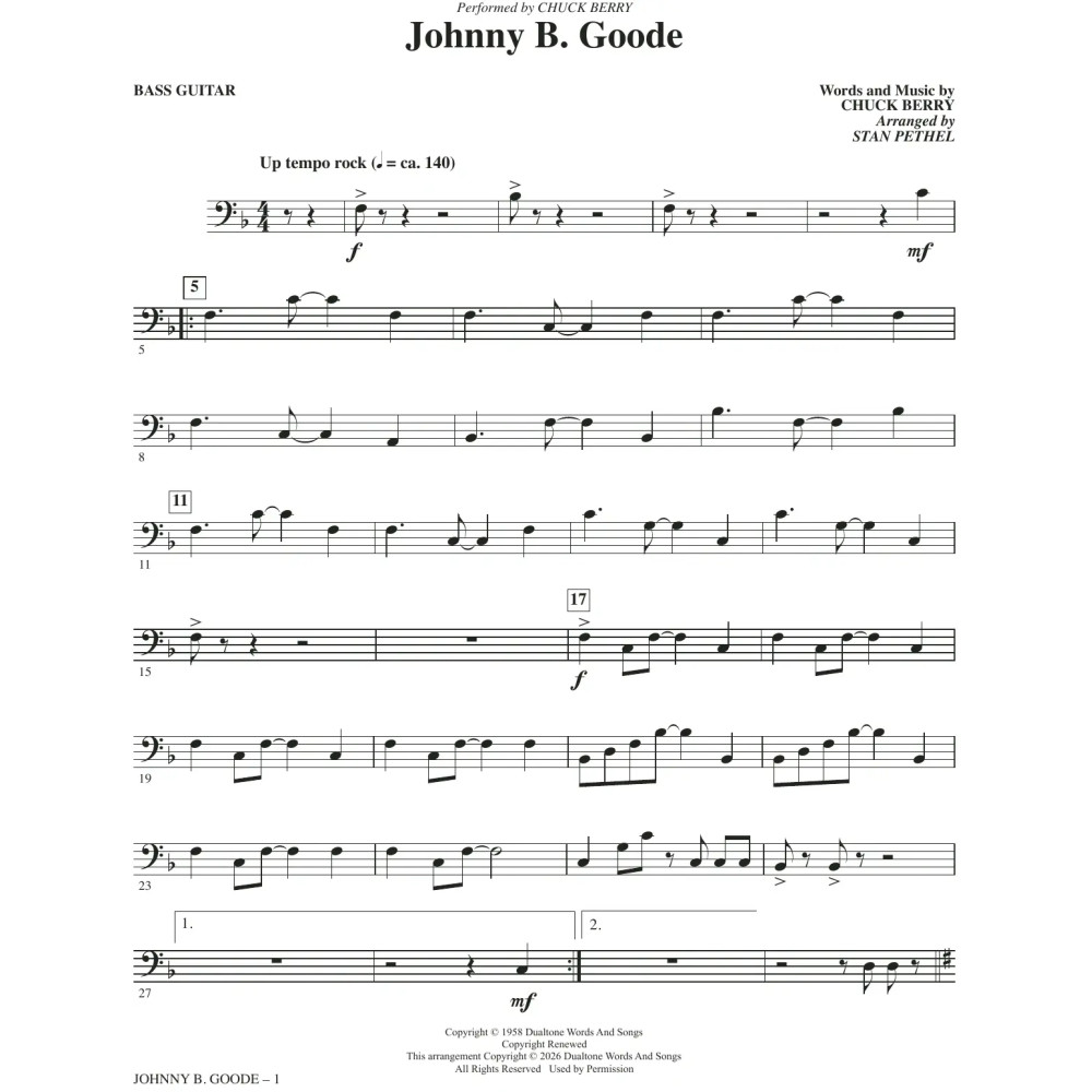 Johnny B. Goode (arr. Stan Pethel) - Bass