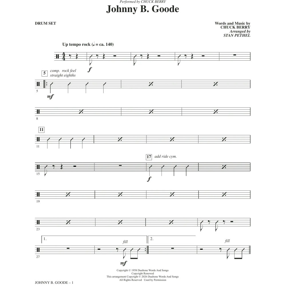Johnny B. Goode (arr. Stan Pethel) - Drums