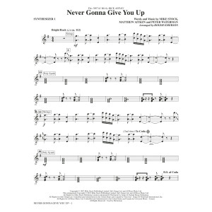 Never Gonna Give You Up (arr. Roger Emerson) - Synthesizer I