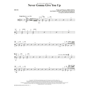 Never Gonna Give You Up (arr. Roger Emerson) - Drums