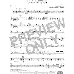 Live Gloriously (from Civilization VII) (arr. Robert Longfield) - F Horn 1