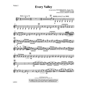 Every Valley (from The Winter Rose) (arr. Brant Adams) - Violin 2
