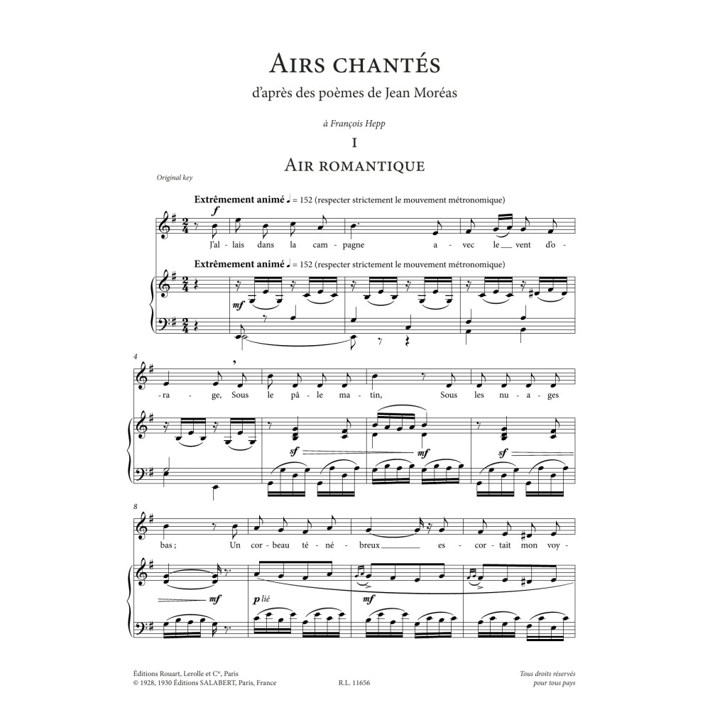 Airs chantés (Low Voice)