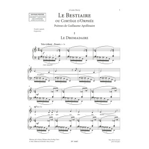 Le Bestiaire ou le Cortège d'Orphée (Low Voice)