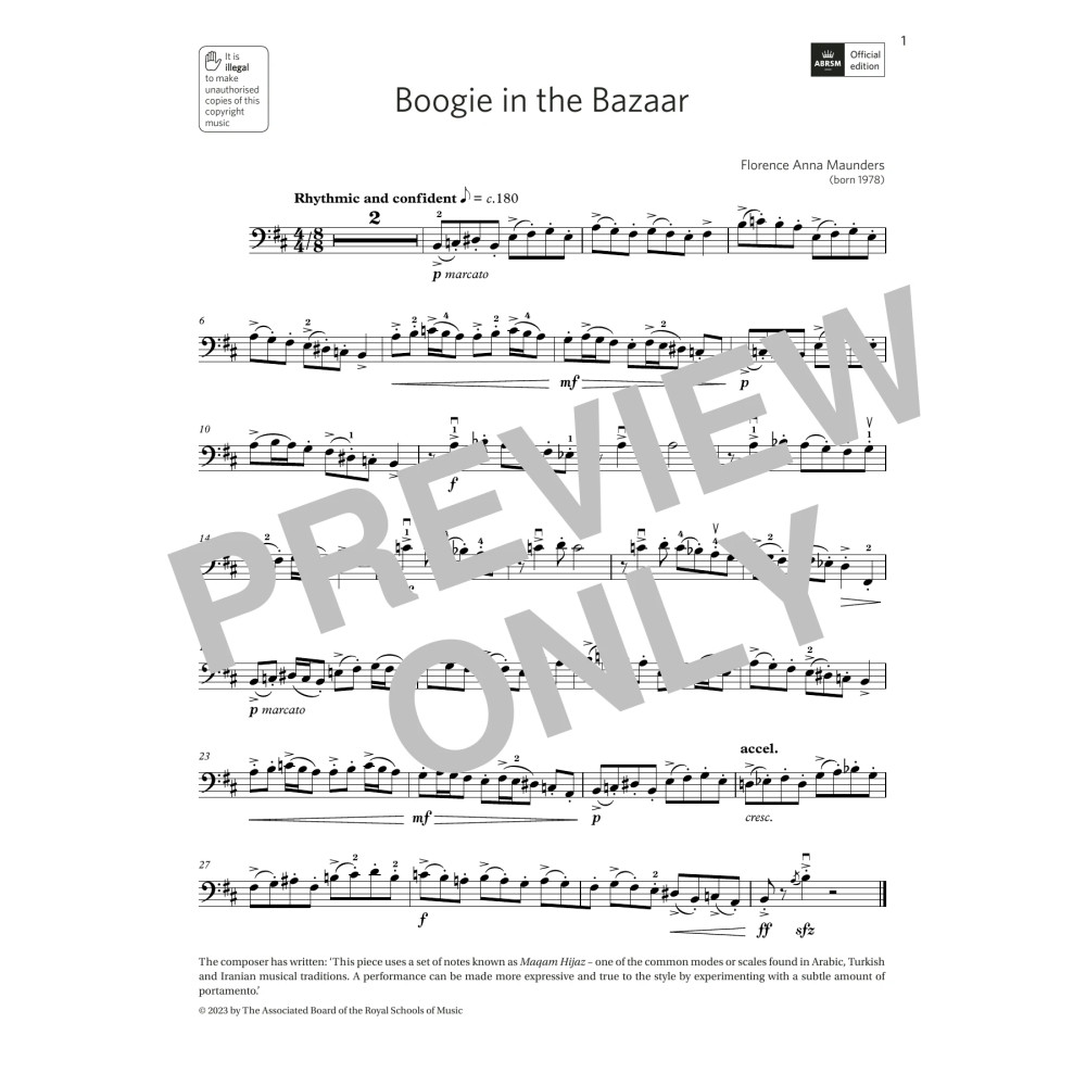 Boogie in the Bazaar (Grade 5, C13, from the ABRSM Double Bass Syllabus from 2024)