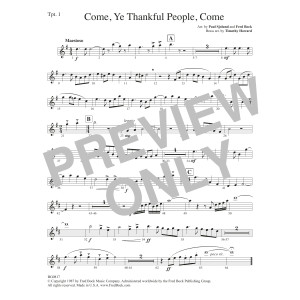 Come, Ye Thankful People, Come (arr. Paul Sjolund & Fred Bock) - Bb Trumpet 1