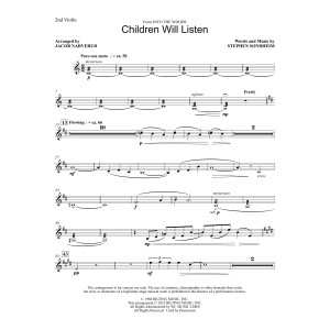 Children Will Listen (from Into The Woods) (arr. Jacob Narverud) - Violin 2