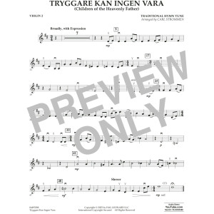 Tryggare Kan Ingen Vara - Violin 2