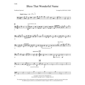 Bless That Wonderful Name (arr. Michael Ware) - Cello