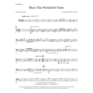 Bless That Wonderful Name (arr. Michael Ware) - Contrabass