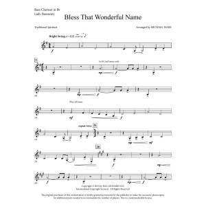 Bless That Wonderful Name (arr. Michael Ware) - Bass Clarinet (sub. Bassoon)