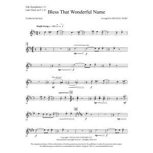 Bless That Wonderful Name (arr. Michael Ware) - Alto Sax 1-2 (sub. Horn 1-2)