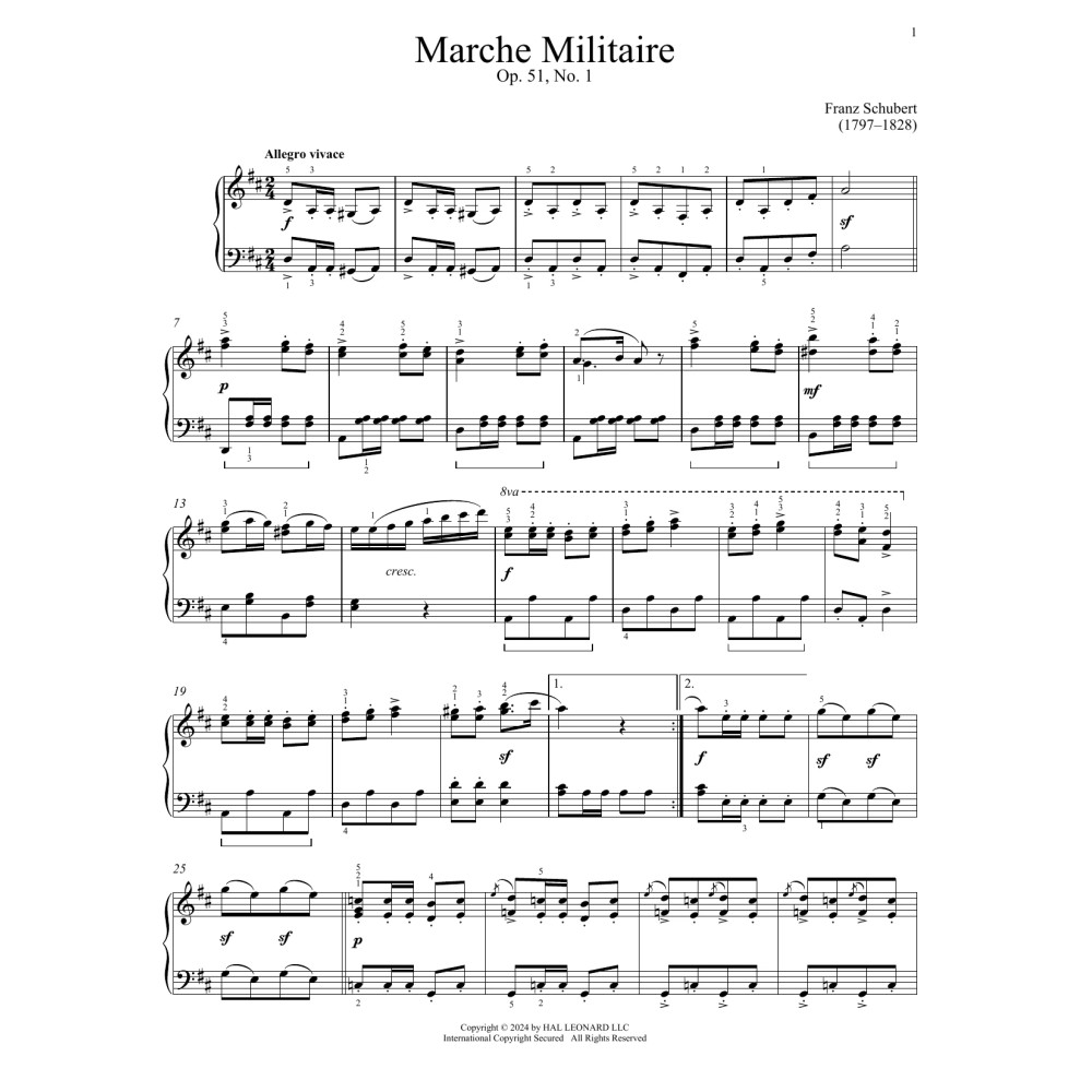 Marche Militaire, Op. 51, No. 1