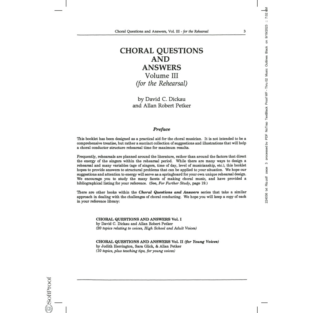 Choral Questions And Answers, Volume III
