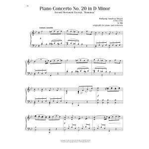 Piano Concerto No. 20, Second Movement ("Romanza") Excerpt