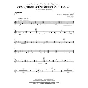 Come, Thou Fount Of Every Blessing - Bb Clarinet