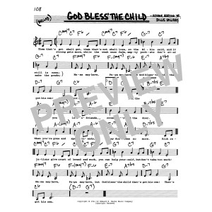 God Bless' The Child (Low Voice)