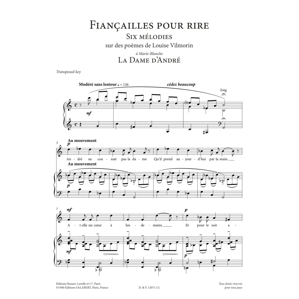La Dame d'André (Low Voice)