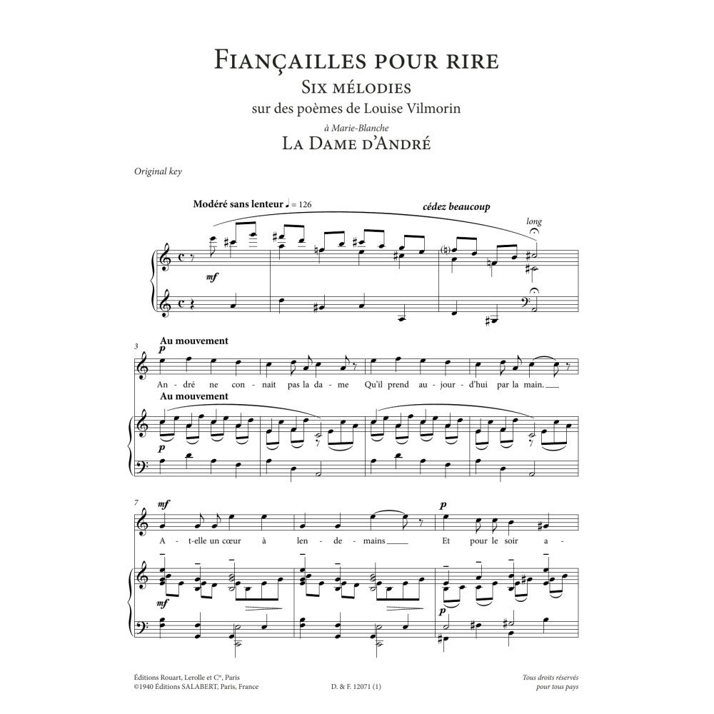 La Dame d'André (High Voice)