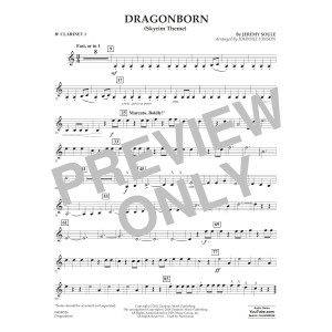Dragonborn (Skyrim Theme) (arr. Johnnie Vinson) - Bb Clarinet 1