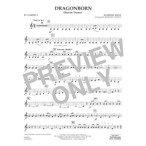 Dragonborn (Skyrim Theme) (arr. Johnnie Vinson) - Bb Clarinet 2