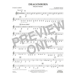 Dragonborn (Skyrim Theme) (arr. Johnnie Vinson) - Bb Bass Clarinet