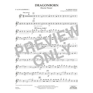 Dragonborn (Skyrim Theme) (arr. Johnnie Vinson) - Eb Alto Saxophone 1