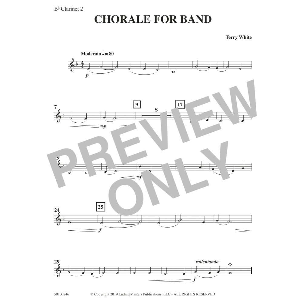 Chorale for Band - Bb Clarinet 2