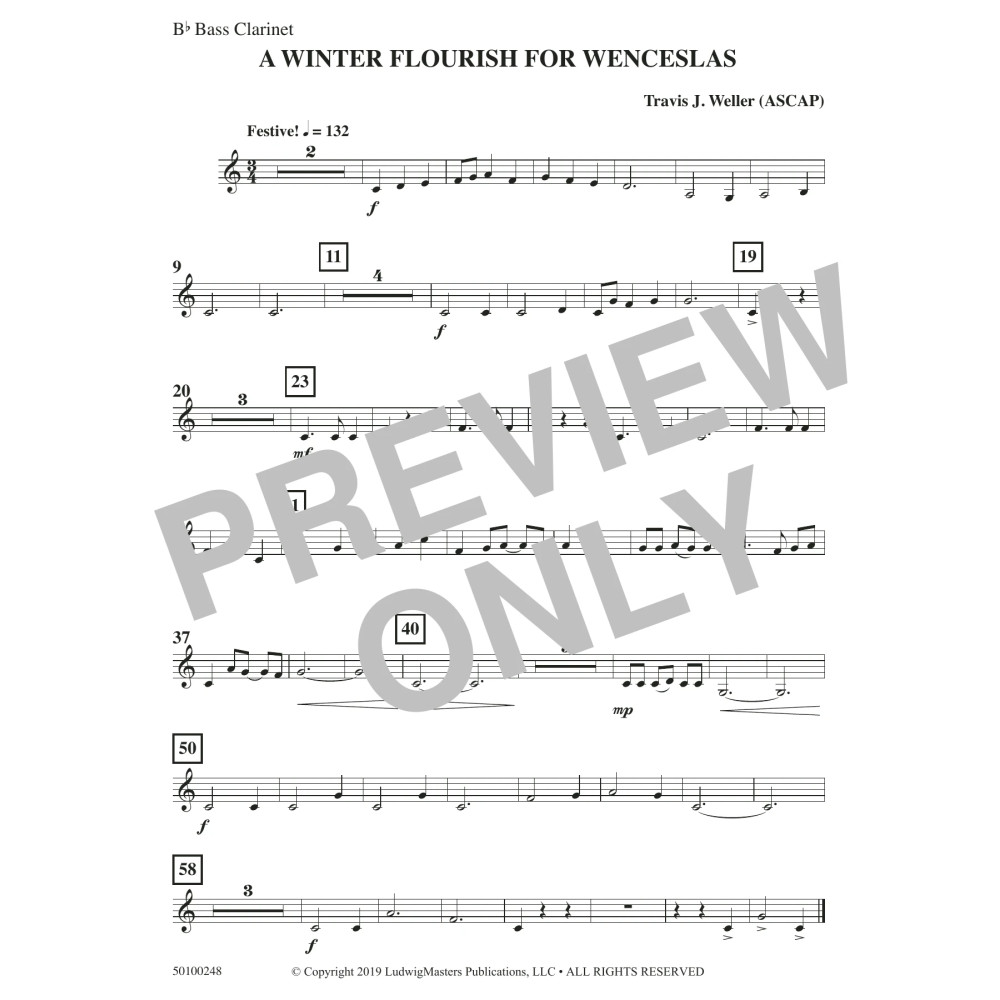A Winter Flourish for Wenceslas - Bass Clarinet in Bb