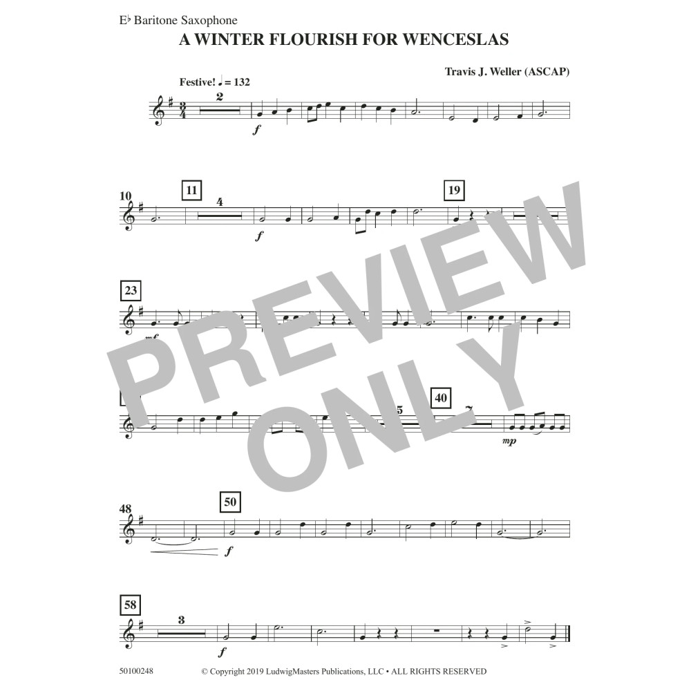 A Winter Flourish for Wenceslas - Baritone Saxophone in Eb