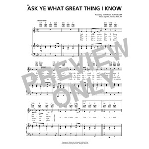 Ask Ye What Great Thing I Know
